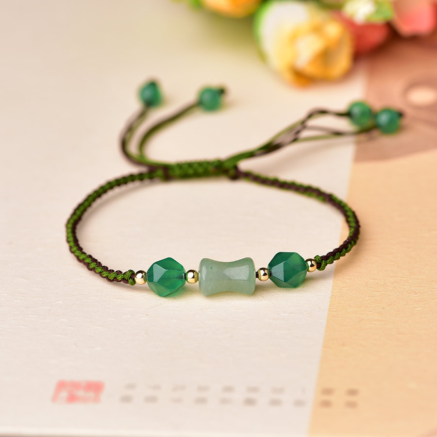 Beading - Verde natural jade contas pulseiras presentes