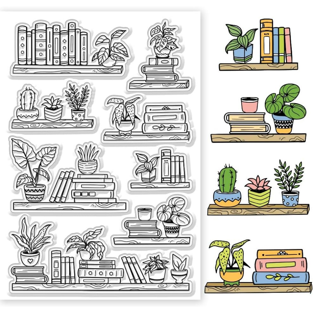 Clear Silicone Stamps For Card Making - Estampos claros de estante em vaso,