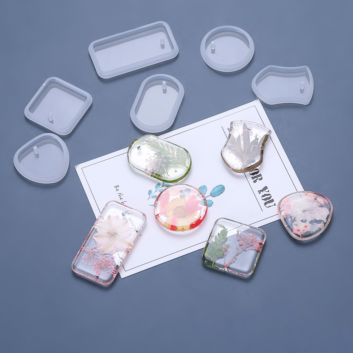 Silicone Epoxy Resin Molds Set - 1/6/10pcs diy chaveiro pingente conjunto de