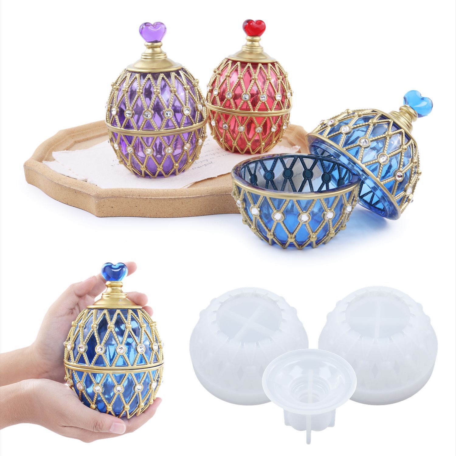 Silicone Epoxy Resin Molds Set - Dois estilos conjunto diy cristal resina