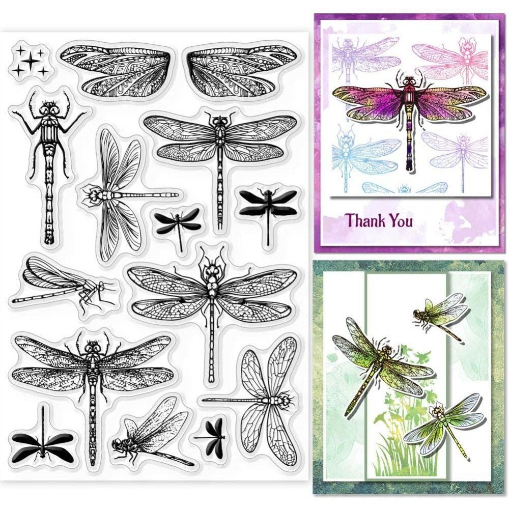 Clear Silicone Stamps For Card Making - Libélula selos claros para diy scrapbooking