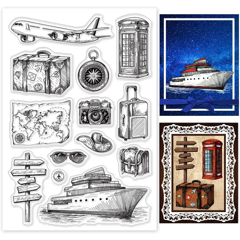 Clear Silicone Stamps For Card Making - Silicone Clear Travel Stamp para fazer