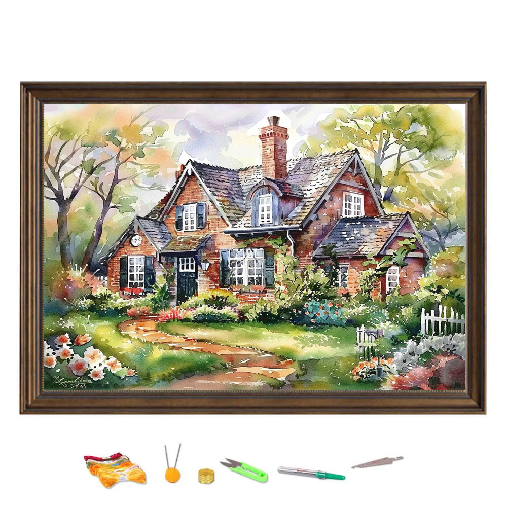 Cotton Embroidery Thread Skeins - Kit Bordado Ponto Cruz, Casa da