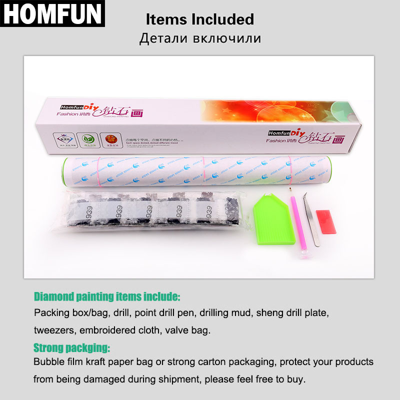 Homfun 5d pintura diamante bro - 5D Diamond Painting Kit Full Drill avaliação e preço