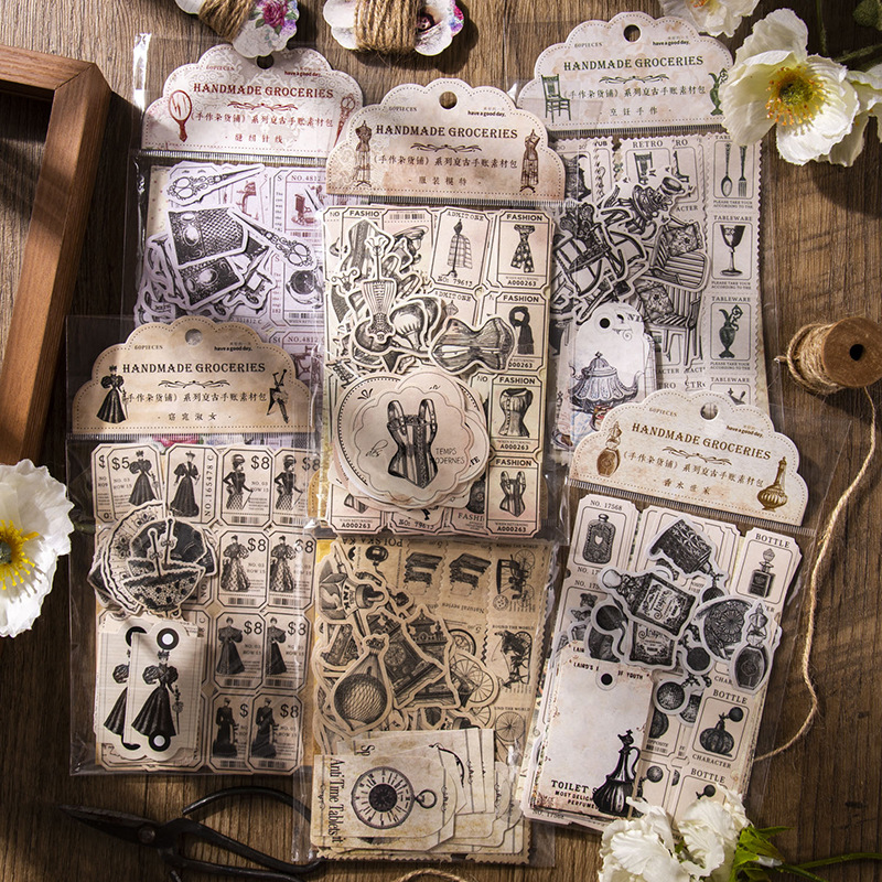 Vintage adesivos e material de - Vintage Junk Journal Scrapbooking Paper avaliação e preço