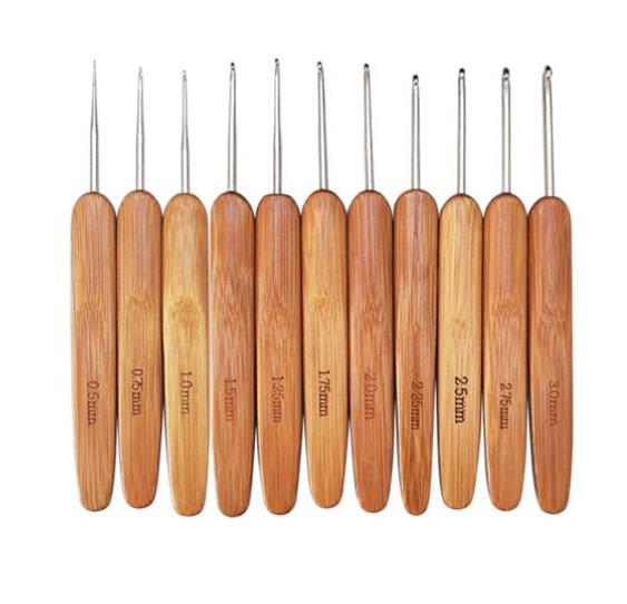 Ganchos de crochê com cabo de  - Wooden Crochet Hooks Ergonomic Handle avaliação e preço