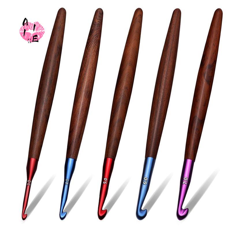 Conjunto de agulhas de crochê  - Wooden Crochet Hooks Ergonomic Handle avaliação e preço