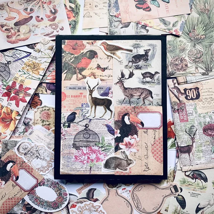 Adesivos Vintage para Diário E - Vintage Junk Journal Scrapbooking Paper avaliação e preço