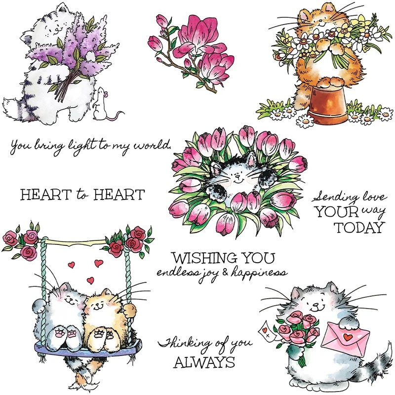 Carimbo transparente de gatinh - Clear Silicone Stamps For Card Making avaliação e preço