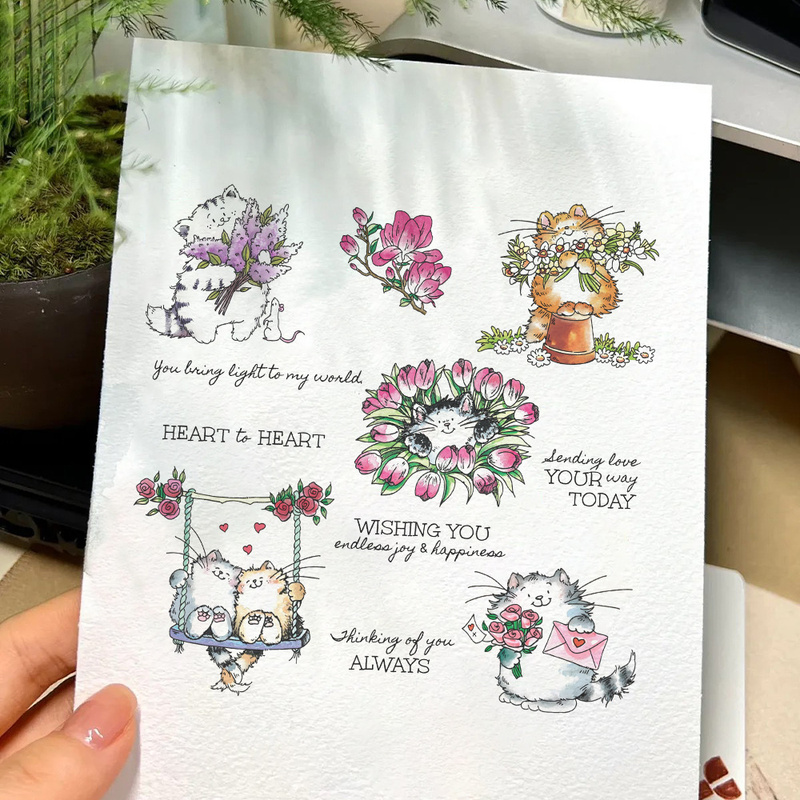 Carimbo transparente de gatinh - Clear Silicone Stamps For Card Making avaliação e preço