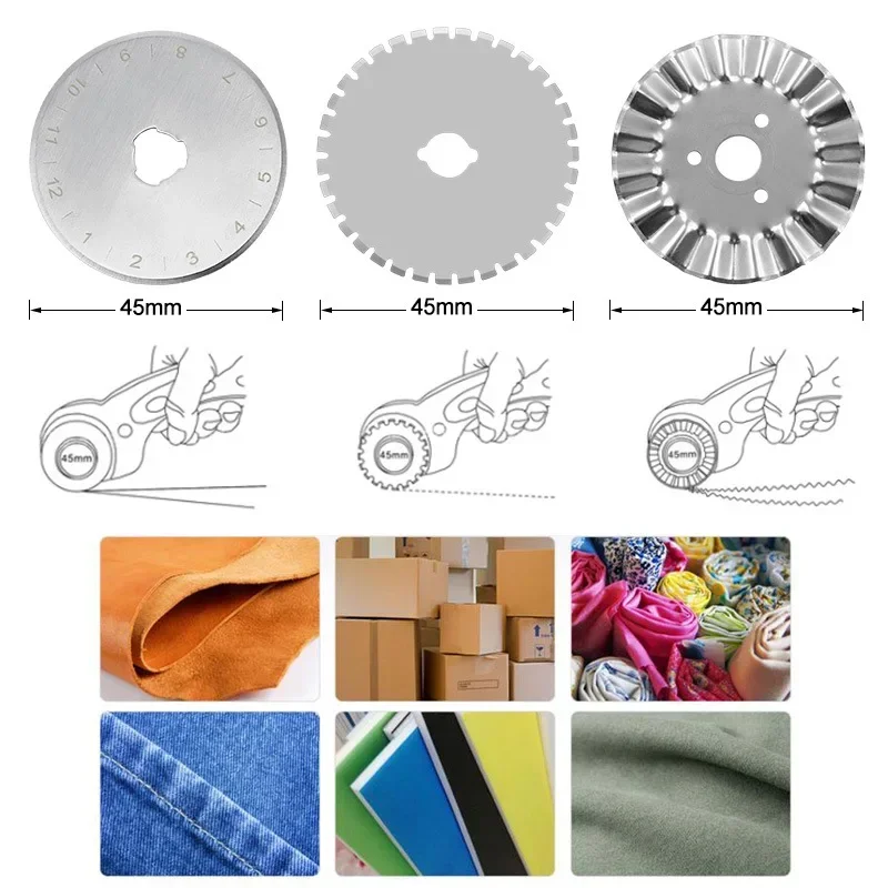 45mm rolo roda faca de corte d - Rotary Cutter For Fabric 45Mm avaliação e preço