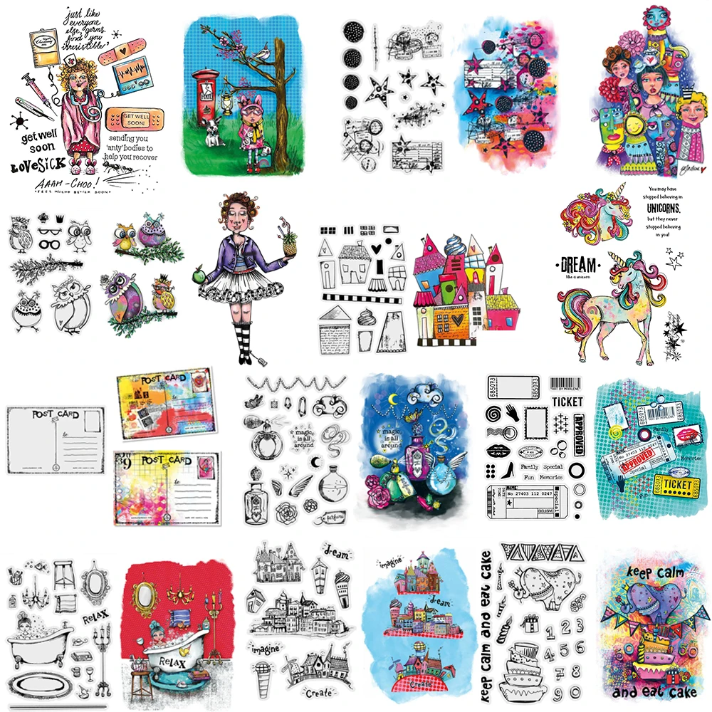 Madam Owl Signature Cool Colle - Clear Silicone Stamps For Card Making avaliação e preço