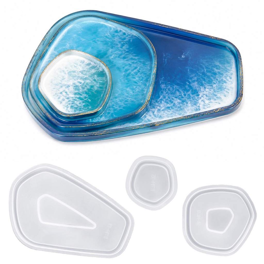 Conjunto de 3 Peças de Moldes  - Silicone Epoxy Resin Molds Set avaliação e preço