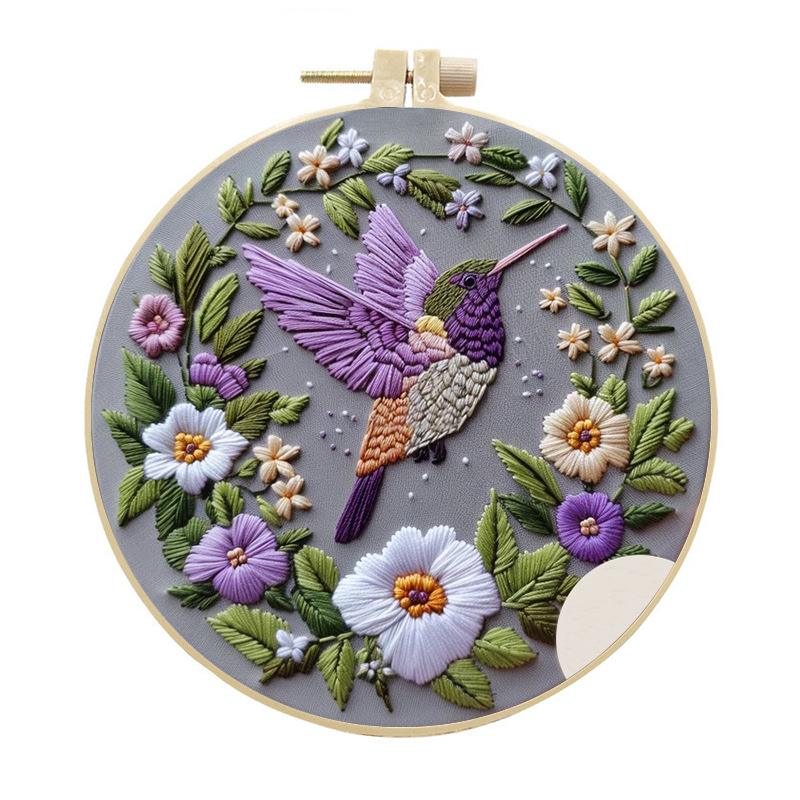 Kit de bordado de beija-flor p - Cross Stitch Stamped Kits Beginners avaliação e preço