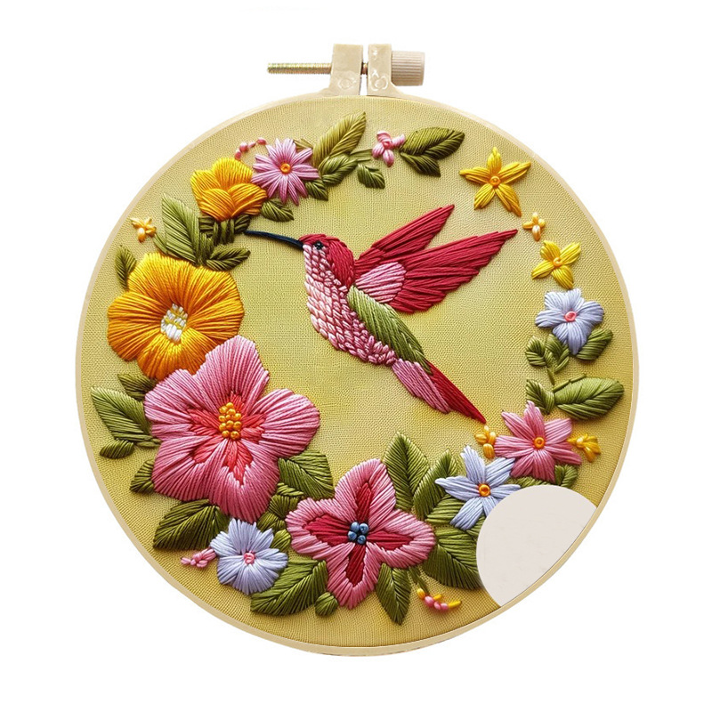 Kit de bordado de beija-flor p - Cross Stitch Stamped Kits Beginners avaliação e preço