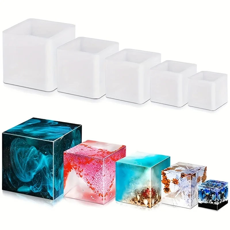 5 pçs molde de resina quadrada - Silicone Epoxy Resin Molds Set avaliação e preço