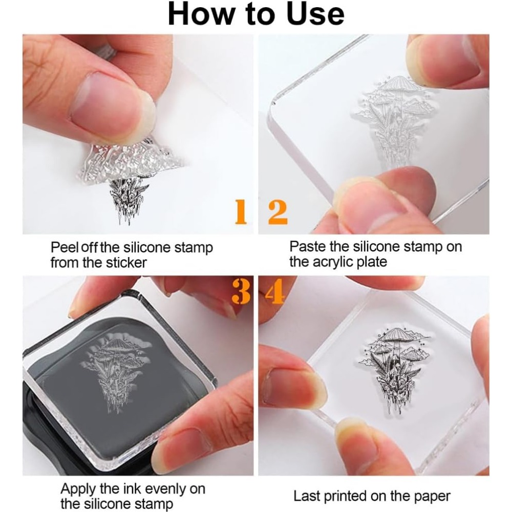 Carimbo transparente de cogume - Clear Silicone Stamps For Card Making avaliação e preço