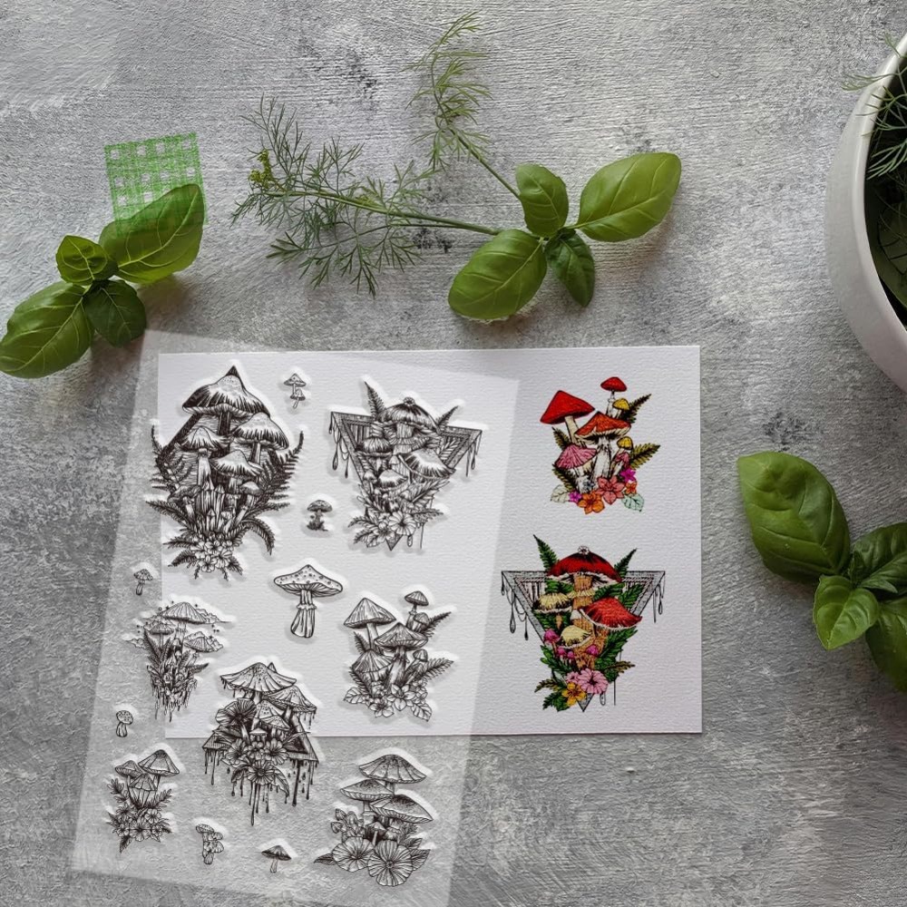 Carimbo transparente de cogume - Clear Silicone Stamps For Card Making avaliação e preço