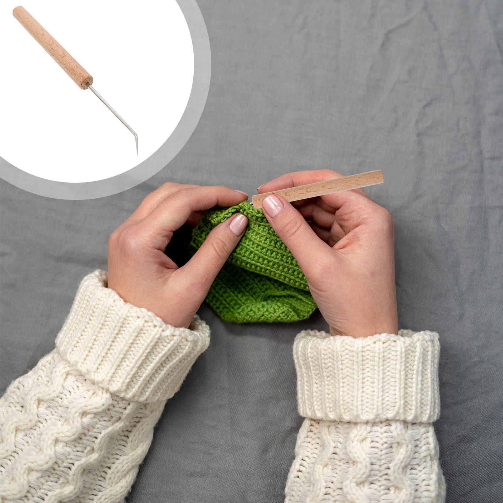 Conjunto de 1 agulha de crochê - Wooden Crochet Hooks Ergonomic Handle avaliação e preço