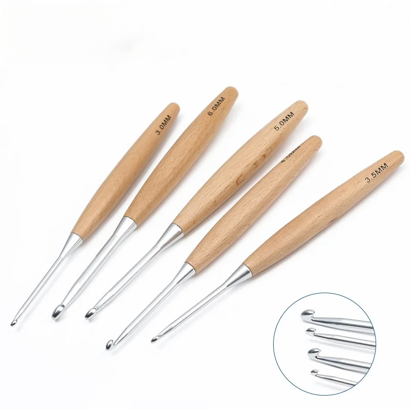 1/11 peças Agulhas de Crochê c - Wooden Crochet Hooks Ergonomic Handle avaliação e preço
